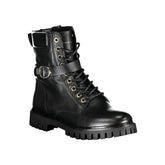 Tommy Hilfiger Black Leather Women Boot